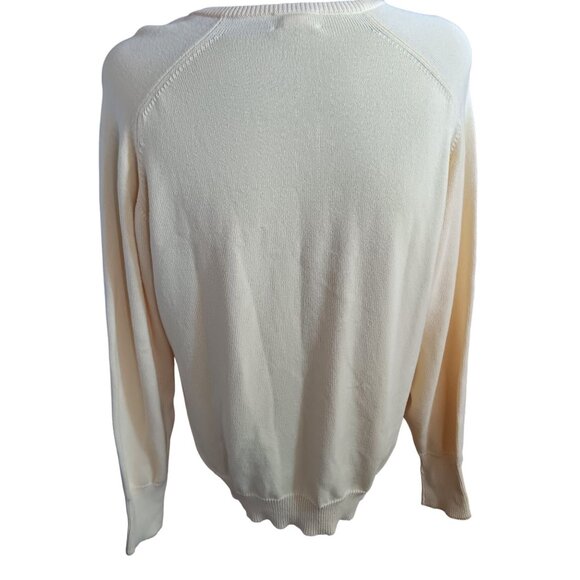 Large Vintgae Men's Sweater L.L. Bean V-Neck Large 100% Cotton Made In USA 90s - Picture 4 of 5